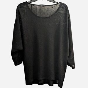 Alfani Black Sheer Knit Blouse